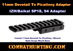 11mm Dovetail to Picatinny Adapter Baikal IZH IJ SP-18 SP-94 Scope Mount 