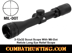 3-12x32 Scout Scope With Mil-Dot Reticle Long Eye Relief Scope