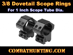 3/8 Dovetail Scope Rings 1 inch Medium Profile