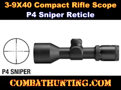 3-9x40 Compact Rifle Scope P4 Sniper Range Estimating Reticle
