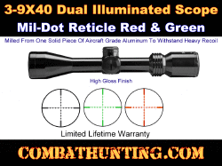 3-9x40 Dual Illuminated Hunting Rifle Scope