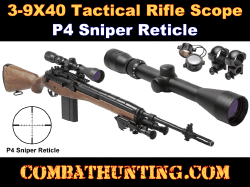 3-9x40mm P4 Tactical Rifle Scope With Rings