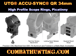 UTG ACCU-SYNC QR 34mm High Profile Scope Rings Picatinny