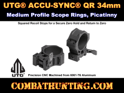 UTG ACCU-SYNC QR 34mm Medium Profile Scope Rings Picatinny