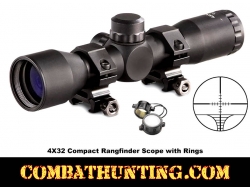 4X32 Compact Rangfinder Scope with Rings