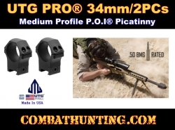 UTG PRO 34mm-2PCs Medium Profile P.O.I Picatinny Rings