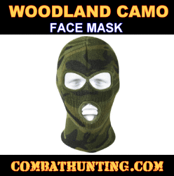 Woodland Camo Acrylic Face Mask / Ski Mask
