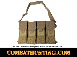 FDE-Tan 8 Magazine Pouch For AR-15 and AK-47 Rifle