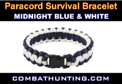 Paracord Bracelet With Midnight Blue & White