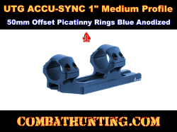 UTG® ACCU-SYNC 1" Medium Profile 50mm Offset Picatinny Rings Blue Anodized