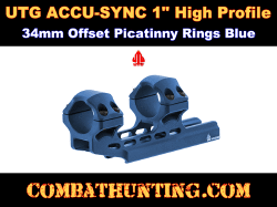 UTG® ACCU-SYNC 1" High Profile 34mm Offset Picatinny Rings Blue