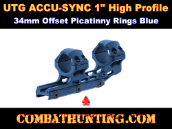 UTG® ACCU-SYNC 1" High Profile 34mm Offset Picatinny Rings Blue