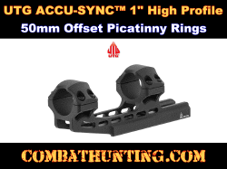 UTG ACCU-SYNC 1" High Profile 50mm Offset Picatinny Rings Black