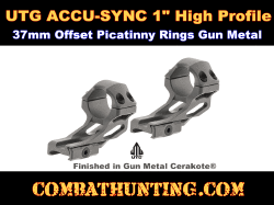 UTG ACCU-SYNC 1" High Profile 37mm Offset Picatinny Rings Gun Metal