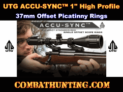 UTG® ACCU-SYNC 1" High Profile 37mm Offset Picatinny Rings Black