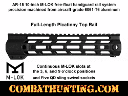 AR-15 10-inch M-LOK free-float handguard rail system
