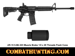 AR-15 5.56/.223 Muzzle Brake 1/2 x 28 threads Flash Can