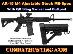 AR-15 M4 Adjustable Buttstock 6 Position Mil-spec Stock