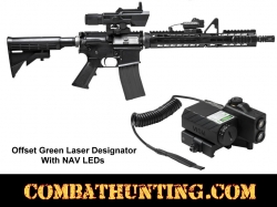 AR-15 Offset Green Laser Designator With NAV LEDs Black