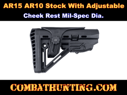 M4/AR-15 Stock with Adjustable Cheek Rest Riser Mil-Spec