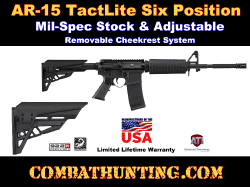 AR-15 Stock TactLite Six Position Mil-Spec Stock With Adjustable Cheekrest System