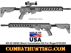 AR-22 Ruger 10/22 GEN2 Stock Kit Destroyer Gray