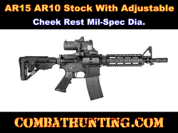 M4/AR-15 Stock with Adjustable Cheek Rest Riser Mil-Spec