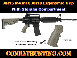 AR-15 Ergonomic Pistol Grip With Storage Compartment FDE/Tan