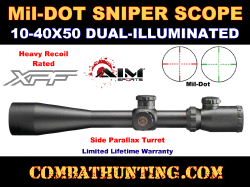 XPF 10-40X50mm Riflescope W/ Locking Turrets Mil-Dot Reticle