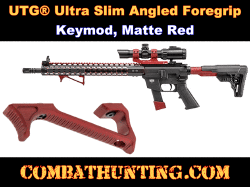 UTG Ultra Slim Angled Foregrip, Keymod, Matte Red