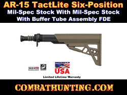 AR-15 Buffer Tube Kit With Stock Mil-Spec ATI TactLite FDE
