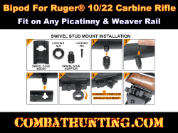 Bipod For Ruger® 10/22 Carbine Rifle