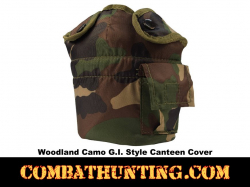 G.I. Style 1 Qt  Canteen Cover Woodland Camouflage