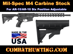 M4 Carbine Stock AR-15/AR-10 Six Position Adjustable Mil-Spec