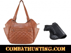Concealed Carry Purse Hobo Handbag For Women Brown