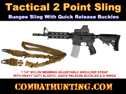 2 Point Sling Bungee Sling Quick Release Buckles Coyote