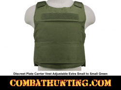 Discreet Plate Carrier Vest Adjustable Extra Small to Small Green
