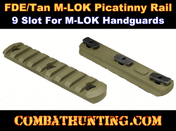 FDE/Tan M-LOK® Picatinny Rail 9 Slot Accessory Rail