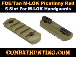 FDE/Tan M-LOK® Picatinny Rail 5 Slot Accessory Rail