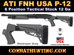FNH USA P-12 Shotgun Tactical Stock Destroyer Gray 12Ga