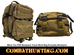 Mens Tan-FDE Backpack Travel Work Bag Everyday Backpack