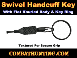 Swivel Handcuff Key Flat Knurled With Key Ring