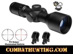 3-9x40 Illuminated Rifle Scope Compact P4 Sniper Reticle