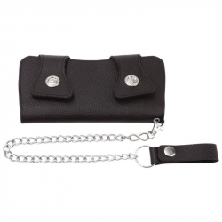Solid Genuine Leather Truckers Wallet With Chain