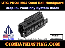 UTG PRO M92 Quad Rail Handguard Drop-In Picatinny Black