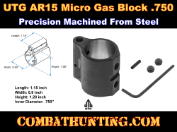 AR-15 UTG® Micro Gas Block, Steel, .750" Inner Diameter low profile