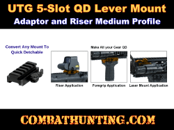 UTG 5-Slot QD Lever Mount Adaptor and Riser Medium Profile