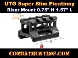 UTG Super Slim 3 Slots Picatinny Riser Mount, 0.75"