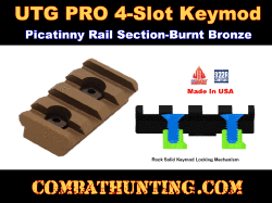 UTG PRO 4-Slot Keymod Picatinny Rail Section Burnt Bronze