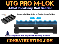 UTG PRO M-LOK 4-Slot Picatinny Rail Section Black